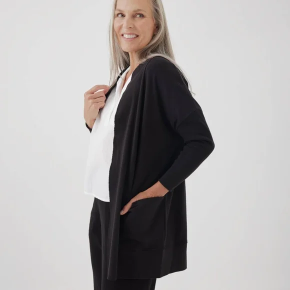 Pact Black Open-Front Cardigan - Picture 5 of 5